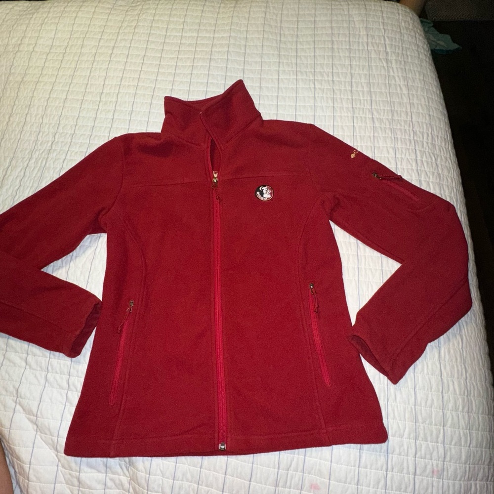 Columbia Florida State Seminoles FSU Fleece Jacket Womens‎ Medium Garnet Red Zip